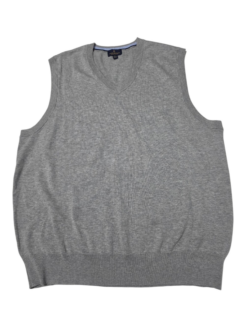 Brooks Brothers Supima Cotton Men's Preppy Gray Classic V-Neck Sweater Vest Sz L